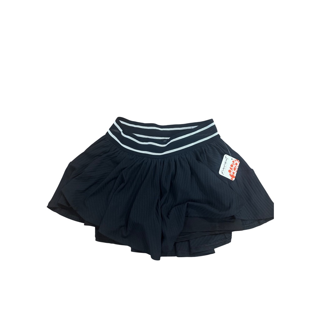 Free People Black Skort with White Stripes